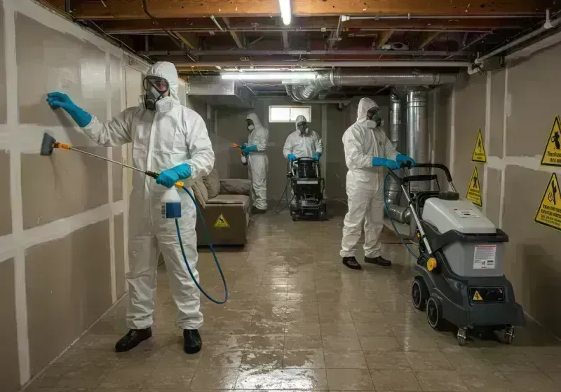 Basement Moisture Removal and Structural Drying process in Lorenzo, TX